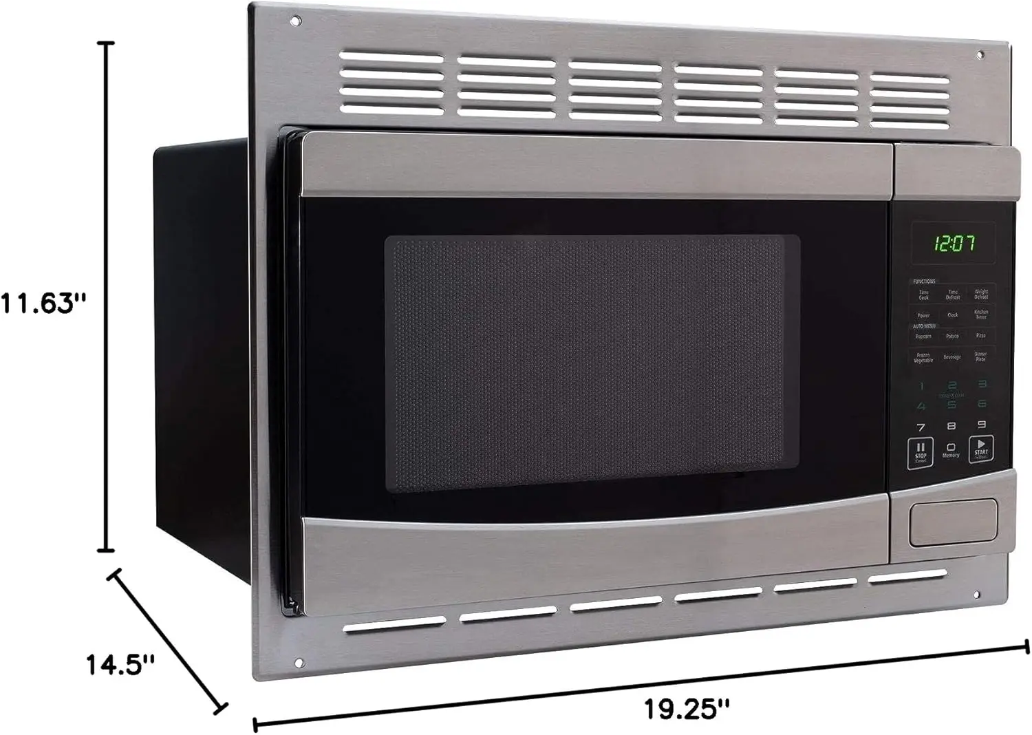 Steel Microwave Oven with Turntable - 1.0 Cu. Ft. Capacity | Includes Trim Kit for Easy Installation & Stylish Finish 4