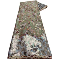 Sequence African Lace Fabric 5 Yards 2026 High Quality Sequin Nigerian Wedding Asoebi Lace Material Luxury Fabrics For Dress 6