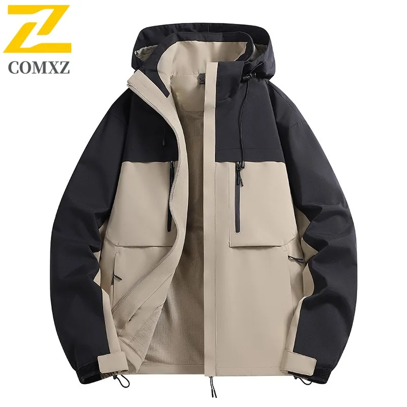 COMXZ Hooded Fashion Jacket Men Hiking Journey Wind Resistant Warm Parka Leisure Outdoor Light Cold Proof Winter New Clothing
