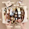 New Large Capacity Travel Cosmetic Bag Portable Leather Toiletry Bag with Handle Organizer Multifunctional Waterproof Makeup Bag