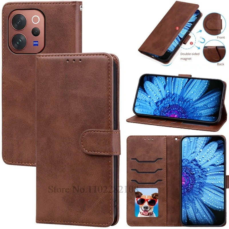 Premium Flip Leather Wallet Phone Cover - Elegant Protection Case with Card Slots