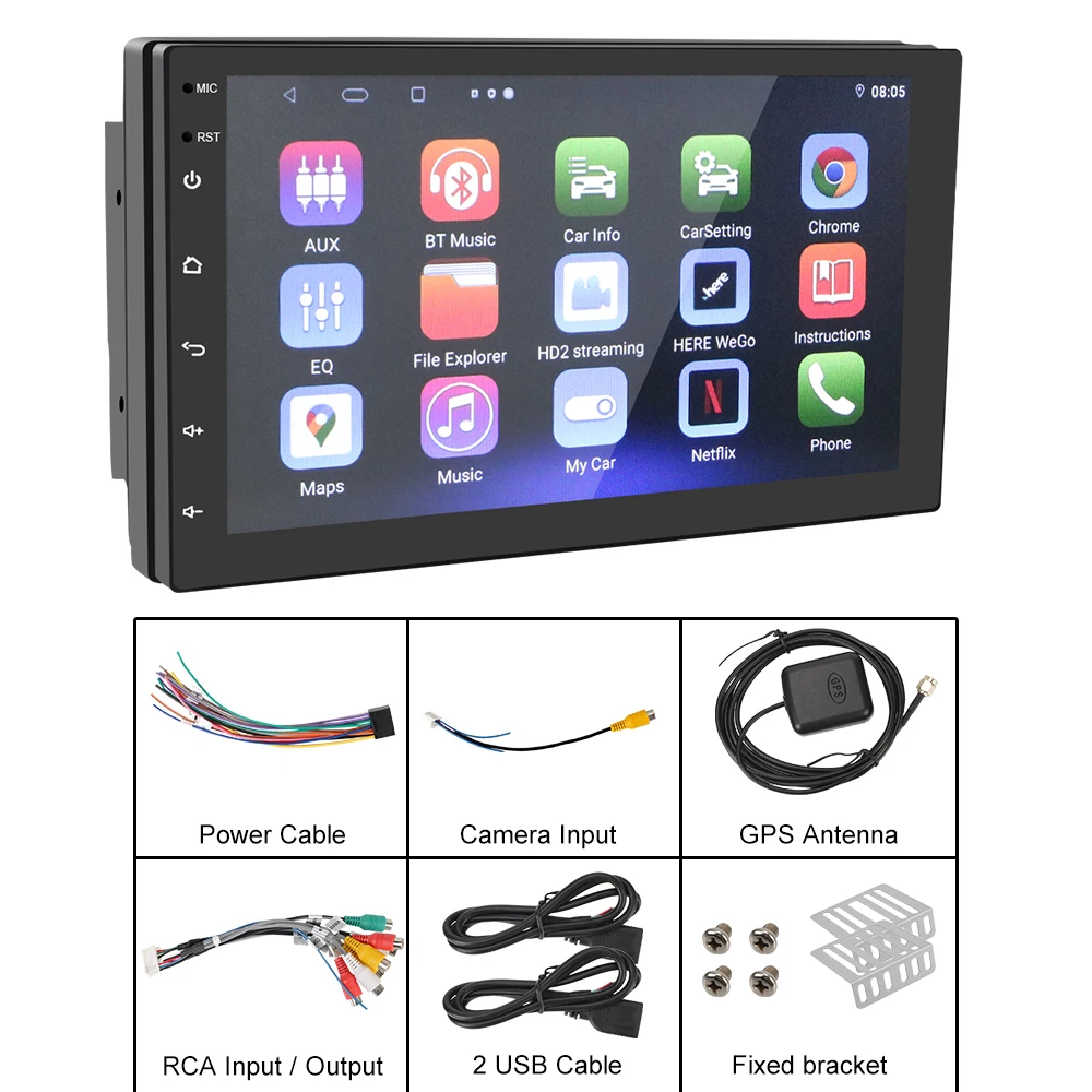 

Автомобильный мультимедийный mp5-плеер, плеер на Android 10,0, с 7-дюймовым TFT сенсорным экраном, с поддержкой Wi-Fi, Bluetooth, без камеры, типоразмер 2 Din