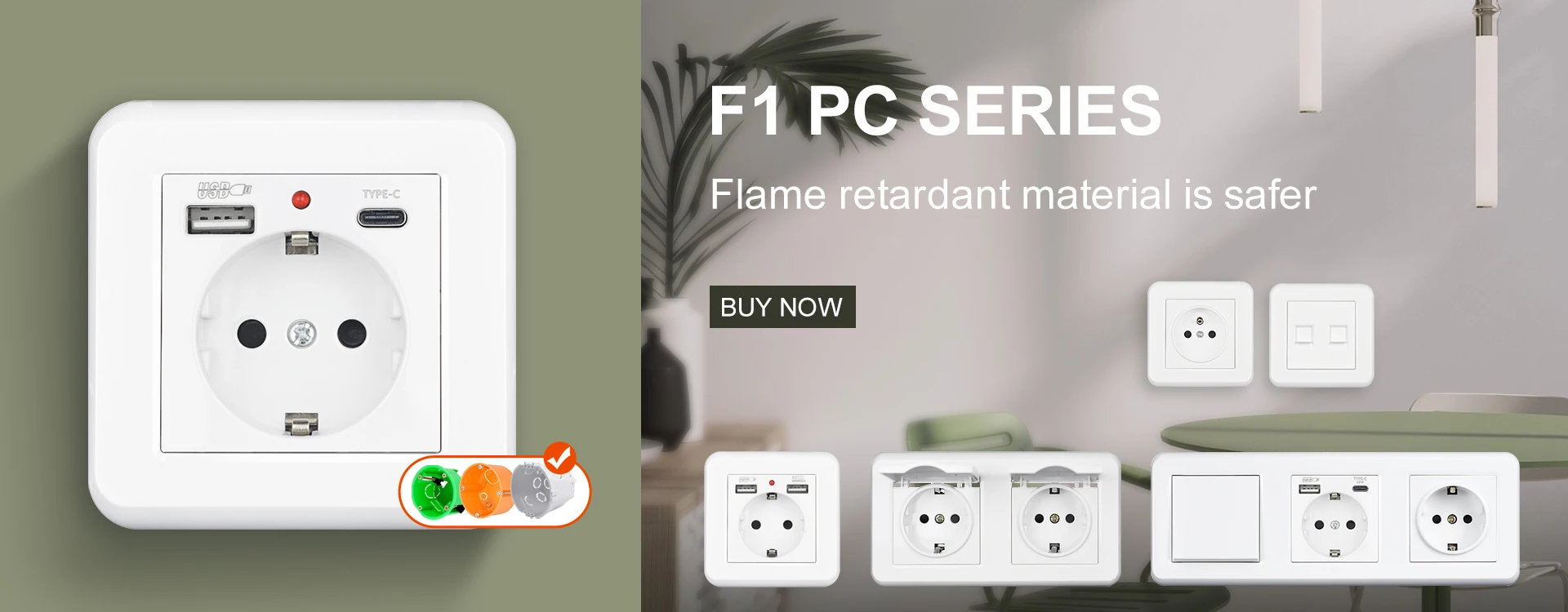 Description Picture 3 of itemSRAN Wall Socket with USB C UK Standard 13A 250V, 86*146mm PC Panel, Universal Electrical Outlets Switch Control