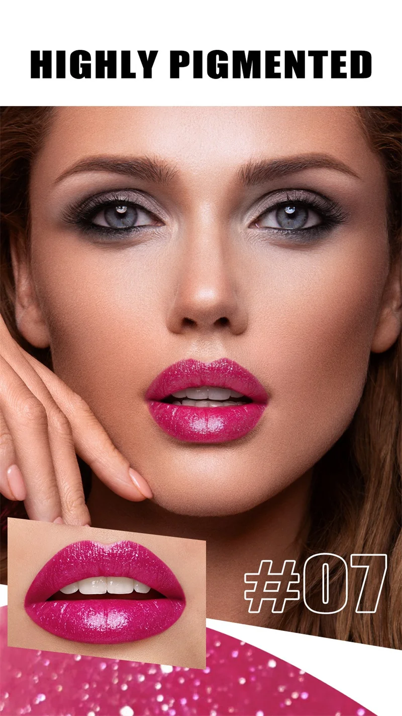 Glitzer Diamant Lippenstift Wasserfest Langanhaltend Feuchtigkeitsspendend_voghion.com
