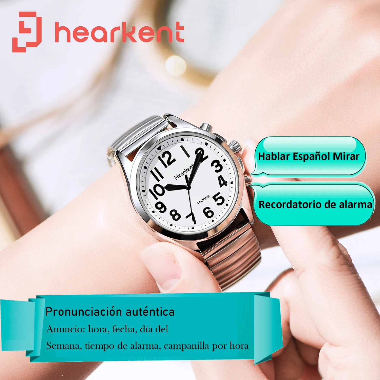 HearkentSpanishTalkingWatchwithAlarmforBlindWomenSpeaking