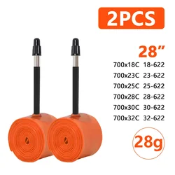 Ultralight TPU Bicycle Inner Tube with 65mm French Valve - 45MM (2PCS)