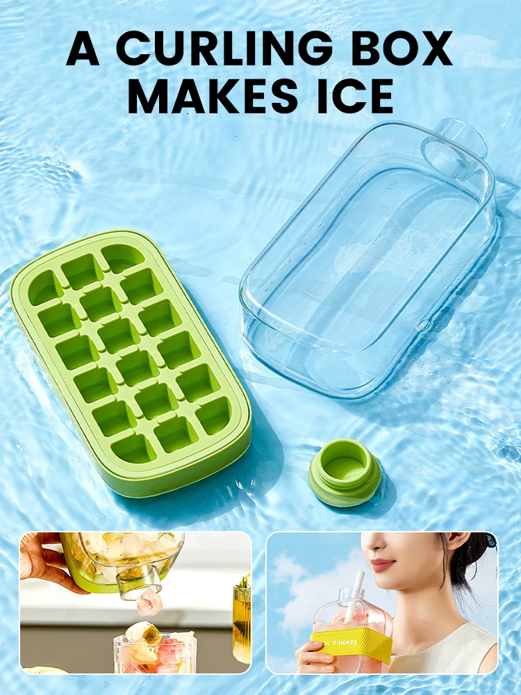 500ml/800ml Ice Cube Bottle Portable Silicone Freezer Ice Trays zero-contact pressure ice cube mold Whiskey Cube Maker