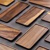 Walnut wood rectangular tray dry bubble tea tray cake bread breakfast snack tray hotel supplies restaurant tea tray 1