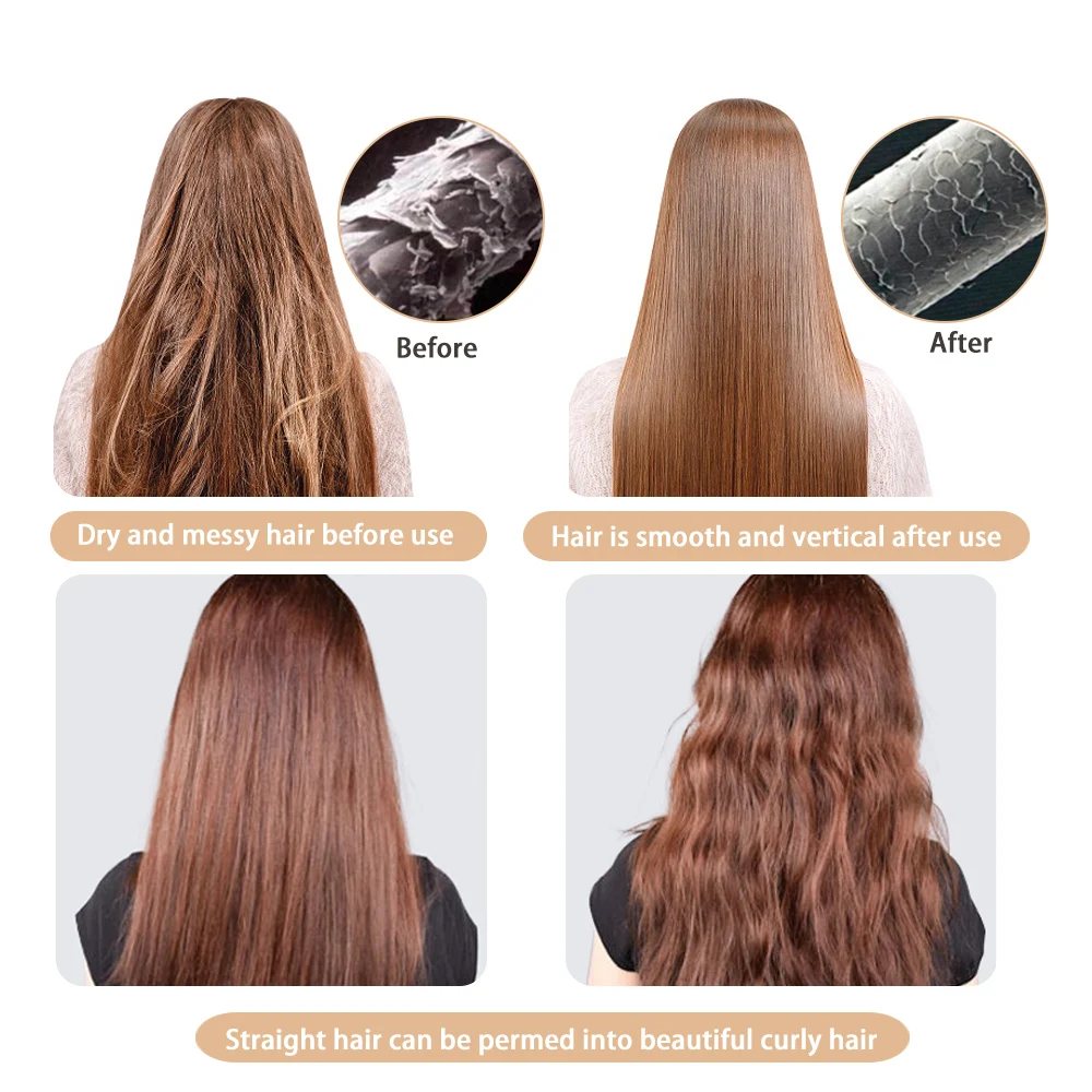 Description Picture 4 of item4 In 1 Hair Curle Dryer Straightener Comb Electric Rotating Curling Brush Styler Blow Dryer Hair Styling Tool Barber Salon Home