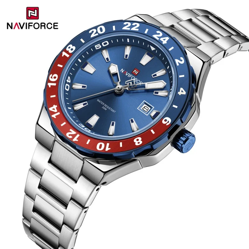 NAVIFORCE 9249 Classic Quartz Watch Fashion Calendar Night Light Waterproof Steel Strip Business Men's Luxury Watch reloj hombre