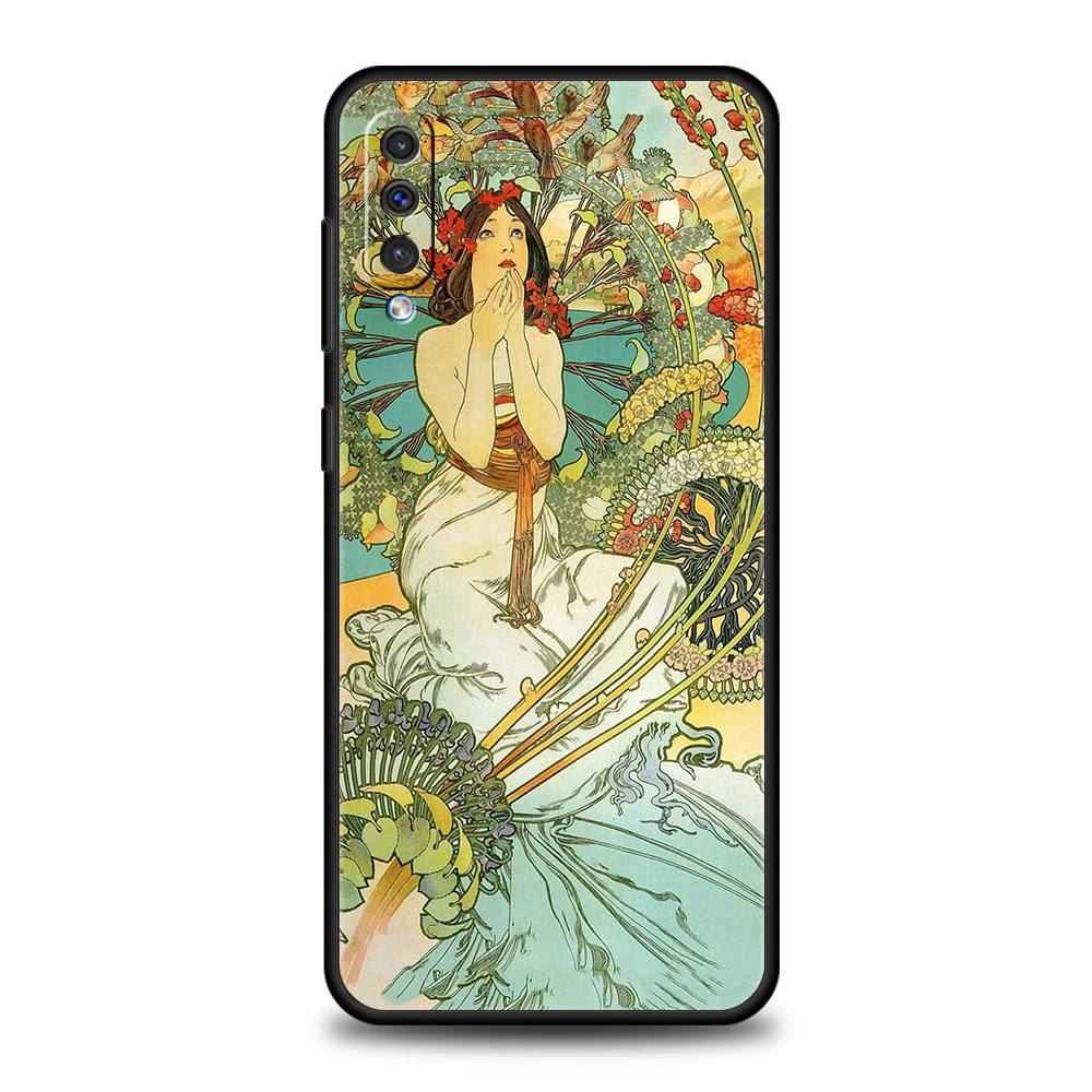 Handyhülle für Samsung Galaxy A16/A34/A24/A22/A12/A54/A52/A02/A03/A06/A70/A50/A10/A20 Weiche TPU Shell Art Poster ALPHONSE MUCHA – Detail 4