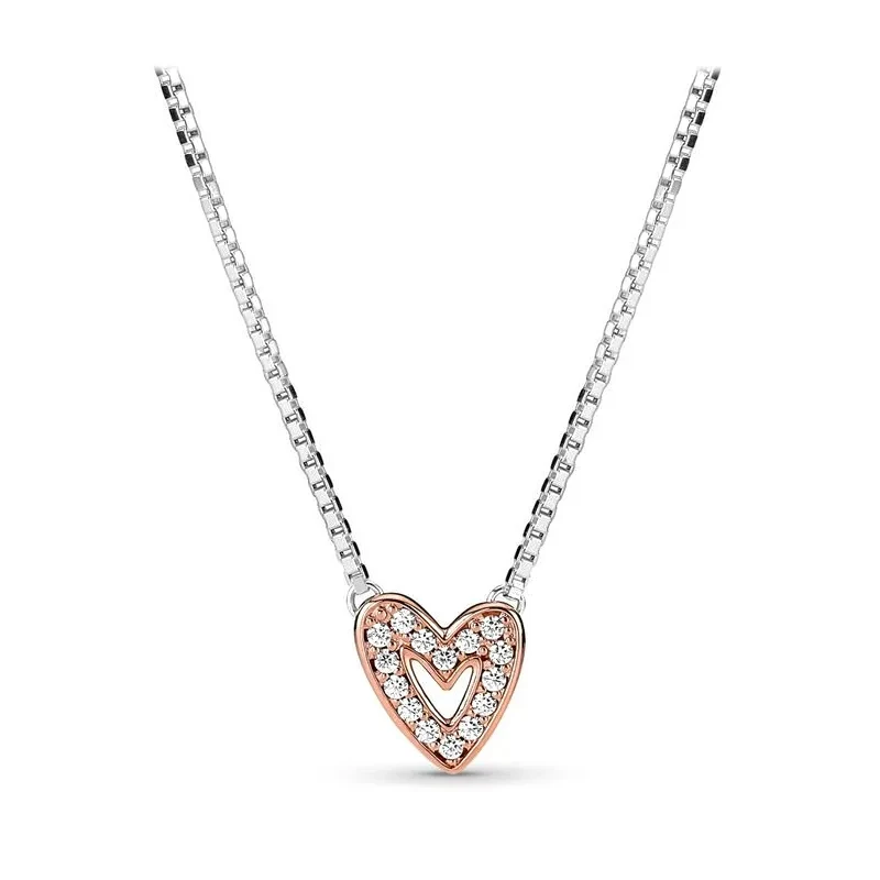 New Hot Selling S925 Silver Sparkling Snowflake Feather Women's Mother's Day Love Necklace Engagement DIY Charming Jewelry