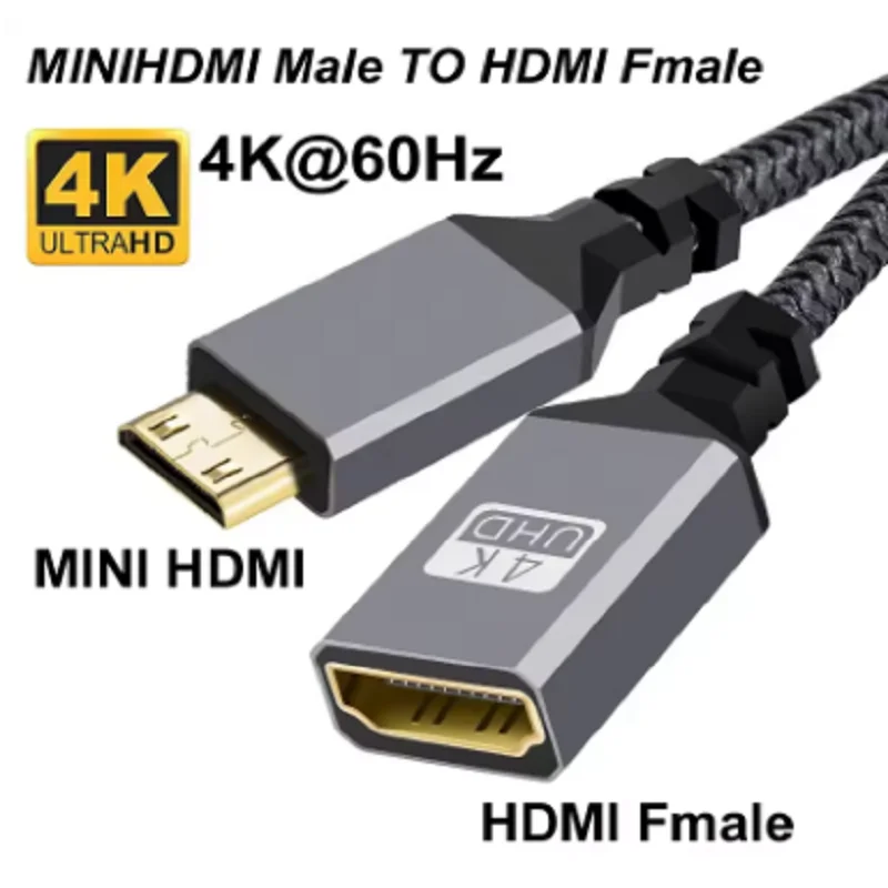 20 см 4K Mini HDMI Кабель «папа» – «мама» Міні-HDMI-сумісний кабель HD HDVT Відеокабель Камера Планшет З’єднувальний кабель DSLR