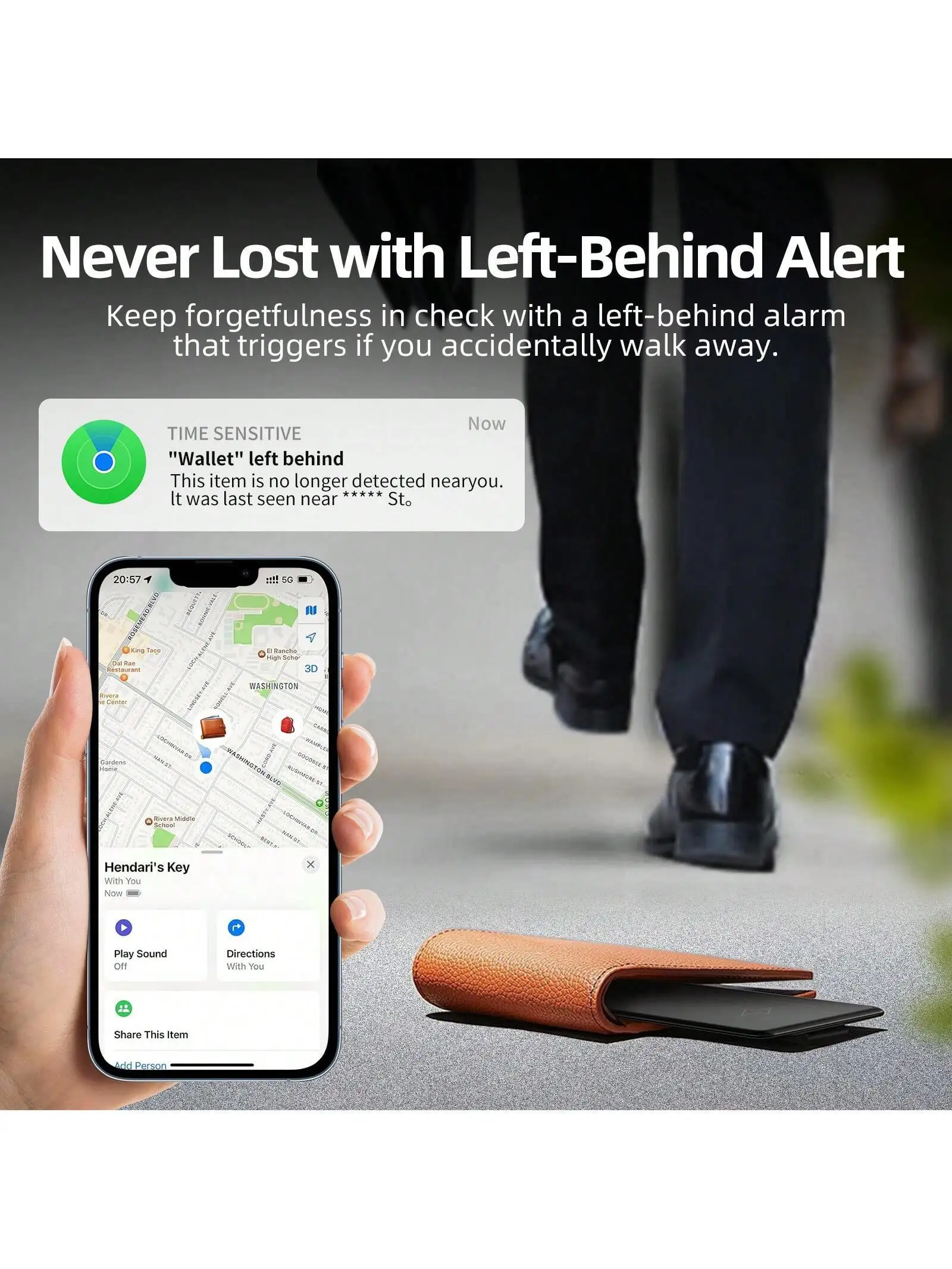 Ultra-Thin Smart Pocket Card,GPS Smart Wallet Finder Card, Works With Find My (IOS Only) ,Smart Bluetooth Locator For Phone, Lu