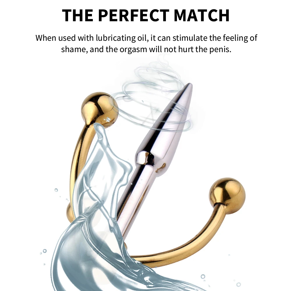 Stainless Steel Urethral Block Male Flirting Masturbation Expansion Massage Tools Sex Toys For Adults Men Metal Horse Eye Rod