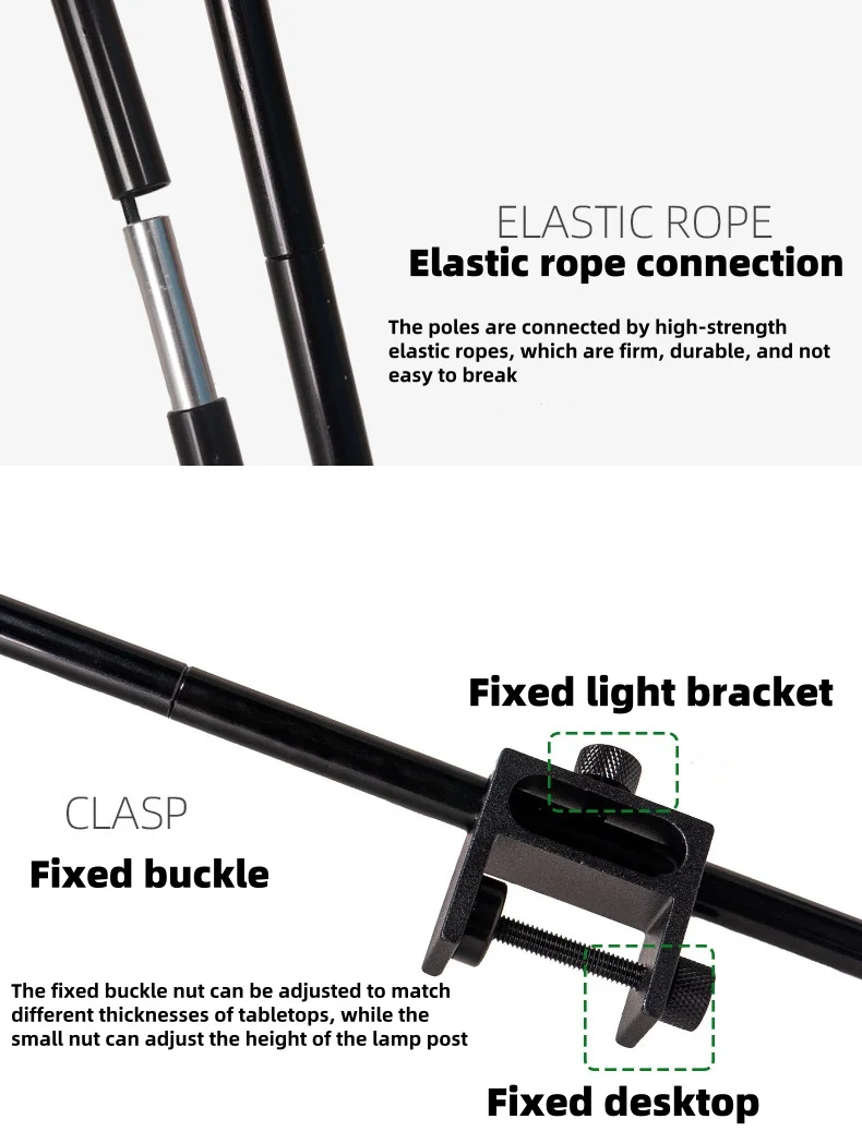Outdoor-Camping-Laternenständer, abnehmbare Laternenhalter aus Aluminiumlegierung für den Tisch, tragbare Beleuchtungshalterungen, Wanderausrüstung – Detail 4
