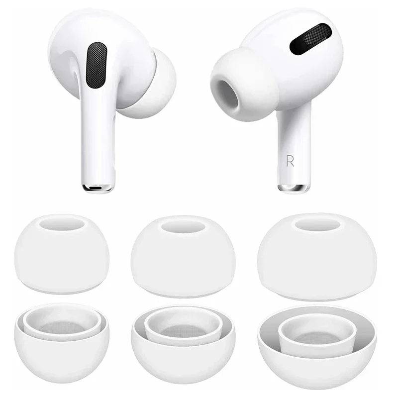 Soft Silicone Replacement Ear Tips with Noise Reduction & Anti-Slip Grip