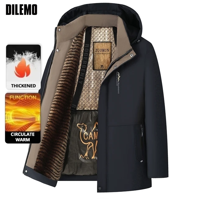 Top Grade Five Protective Tech Luxury Winter New Brand Camel Fleece Men's Parka Jacket Windbreaker Coats Heavy Plush Lining 1