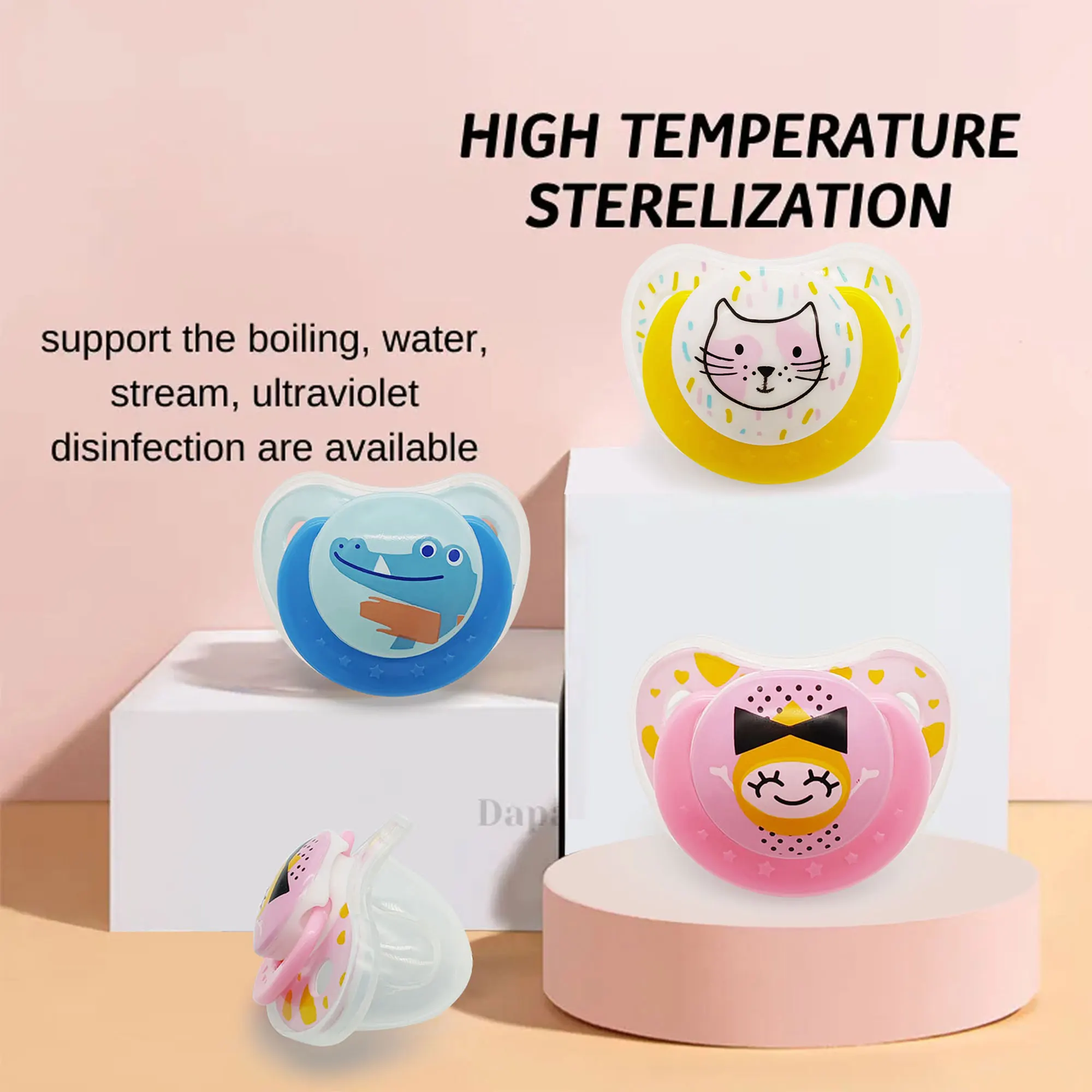 0-36 months cartoon animal pattern baby sleeping pacifier baby silicone pacifier BPA-free food-grade silicone