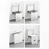 Aluminum Bathroom Bath Chair Creative Invisible Wall-mounted Shower Seats Modern Folding Mute Shoe Changing Stool with Armrests 6