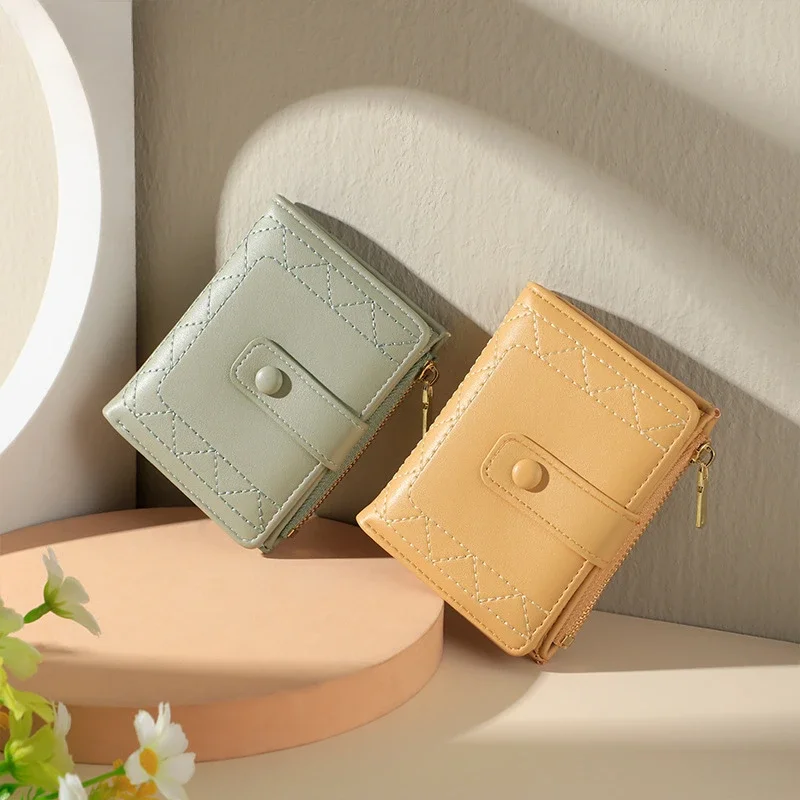 Small Pu Leather Purse Clip Zipper Change Purse Two Cash Billeteras Para  Mujer Carteras Para Mujeres Carteira Masculina Carteras - AliExpress