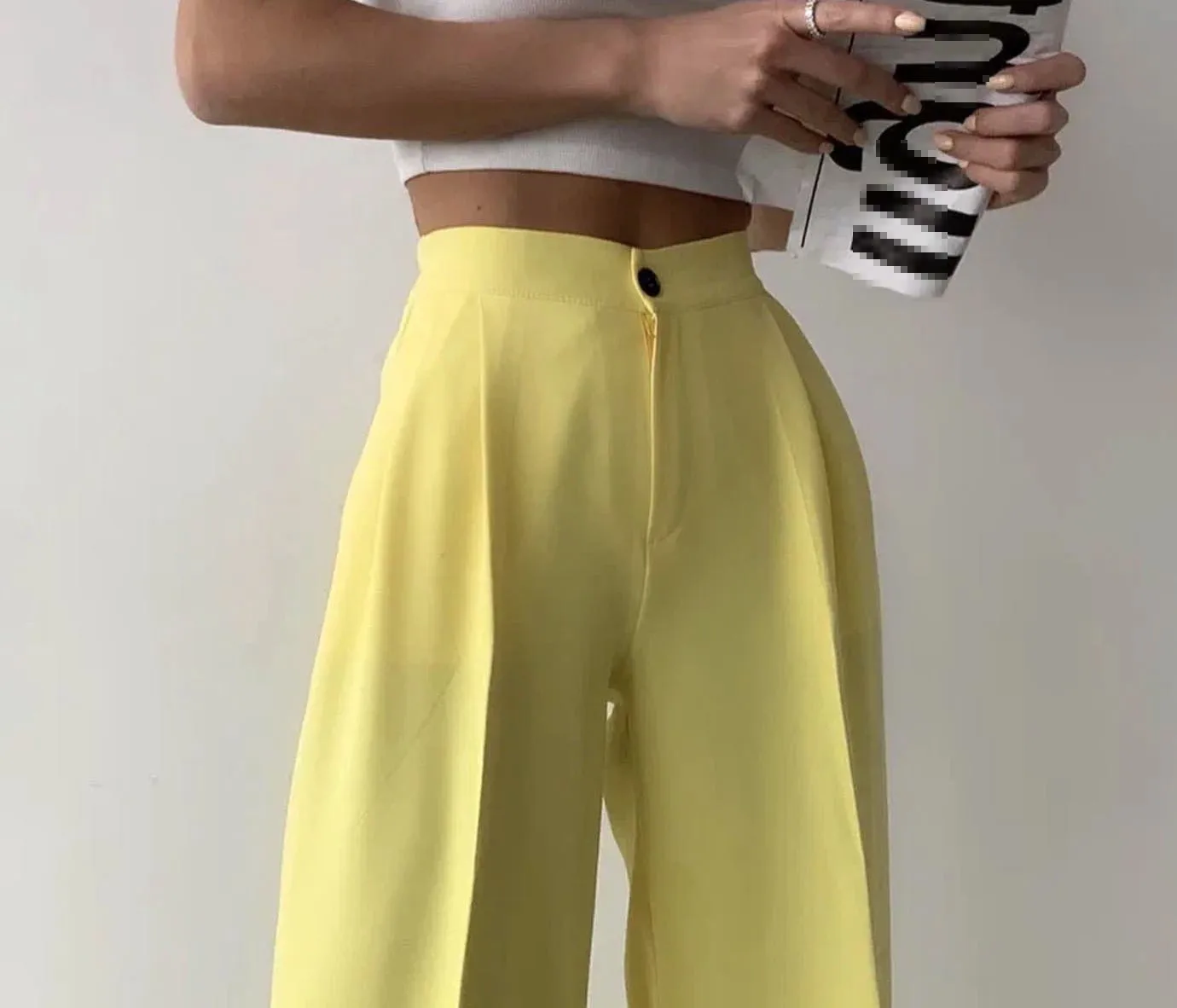 Women's Pants 2023 Autumn and Winter New Fashion Casual Pants Button Solid Color Pants Micro Lama Pants