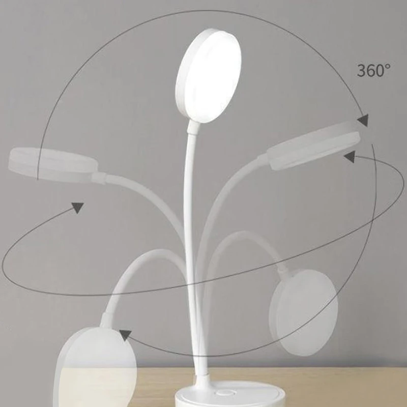 LED Portable Dimmable Table Lamp USB Plug Battery Powered Desk Lamp Bedroom Reading Night Light Eye Protection LED Bedside Lamp