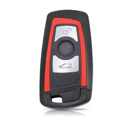 Sleek Remote Car Key Fob Shell - Enhanced Design with 3/4 Button Options (3 Buttons Red)