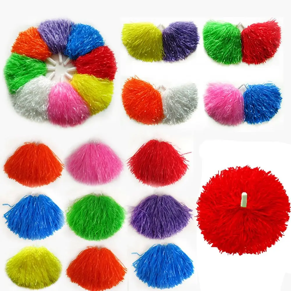 1 Pair Cheerleader Pompoms High Quality Cheerleading Cheering Ball Dance Party Decorator Club Sport Supplies Competition Flower