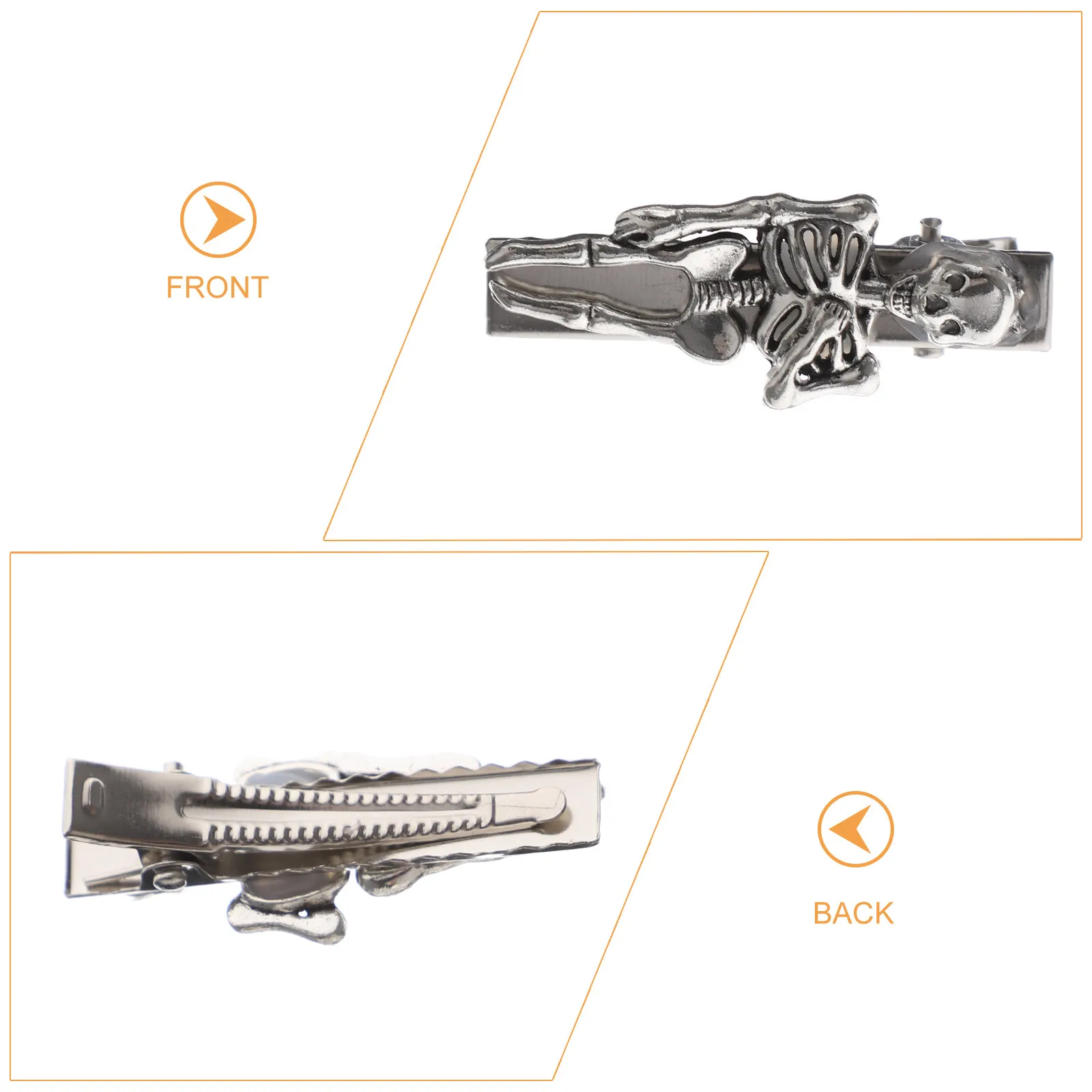 2Pcs 해골 헤어 클립 고딕 할로윈 헤어 액세서리 공포 바레트 파티 의상 소품 할로윈 바레트