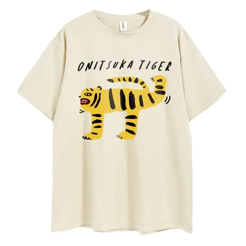 Unisex Onitsuka Tiger Cartoon T-shirt Printed Women's