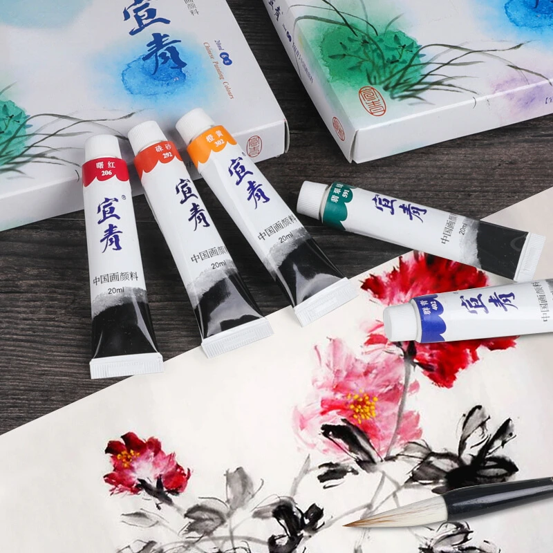 2pcs Chinese Painting Pigment Calligraphy Mineral Paint  Gouache Pigment Landscape Professional Art Supplies
