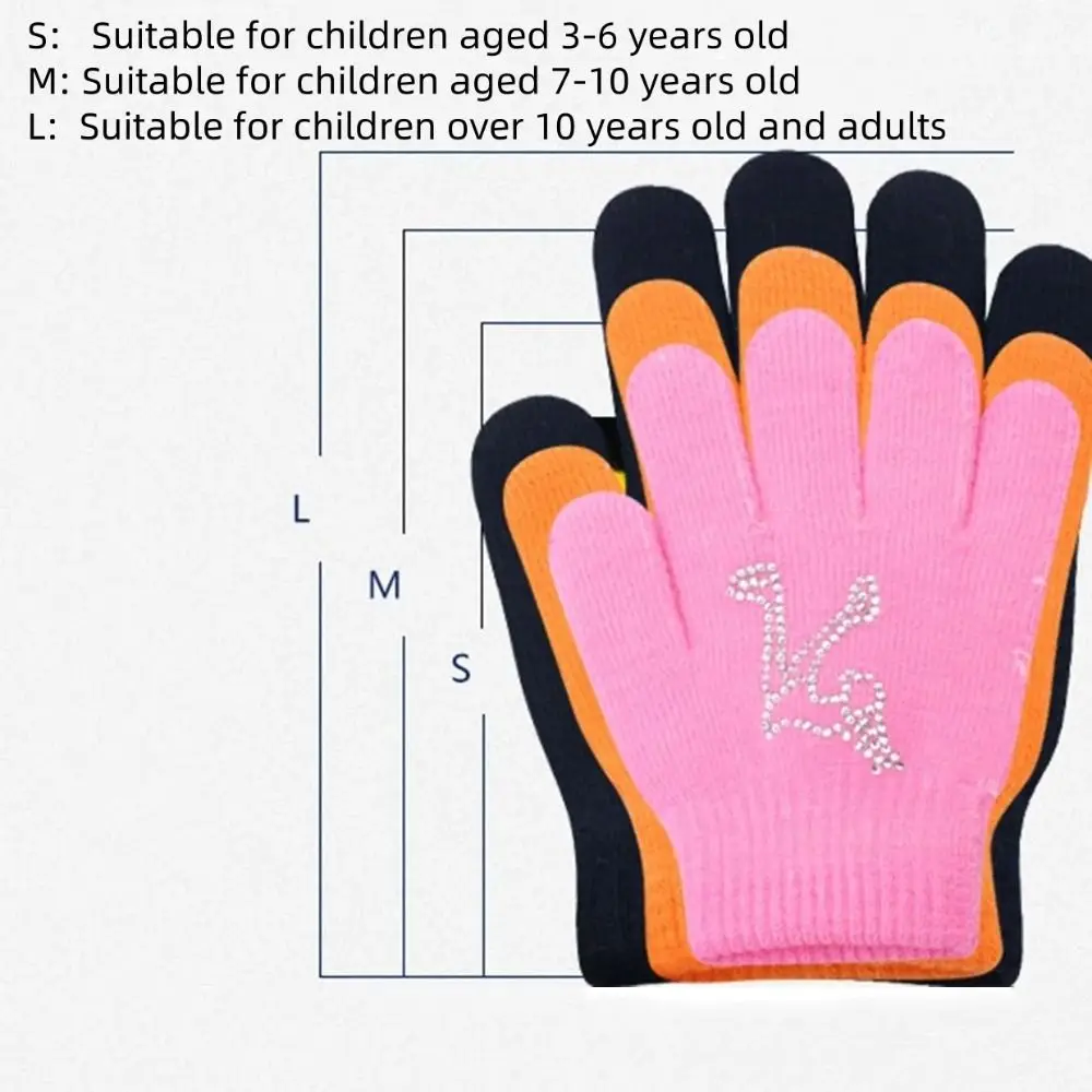 Non-Slip Skating Gloves Palm Protection Winter Warm Figure Skating Gloves Cotton With Gel Kids Skating Mittens Cold-proof