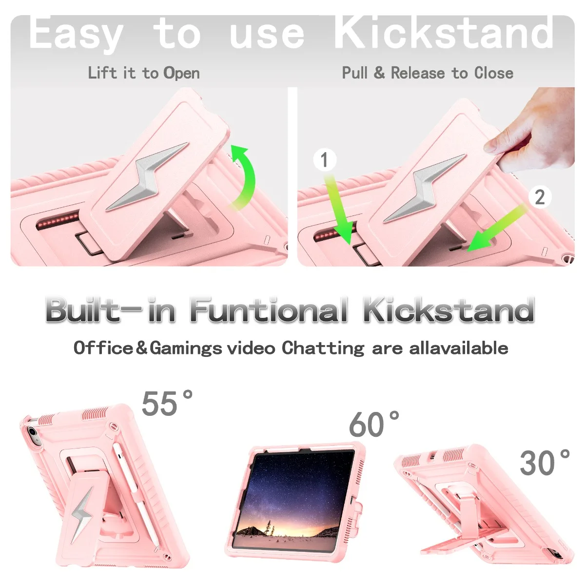Shockproof & Drop-Resistant Tablet Case with Stand and Shoulder Strap