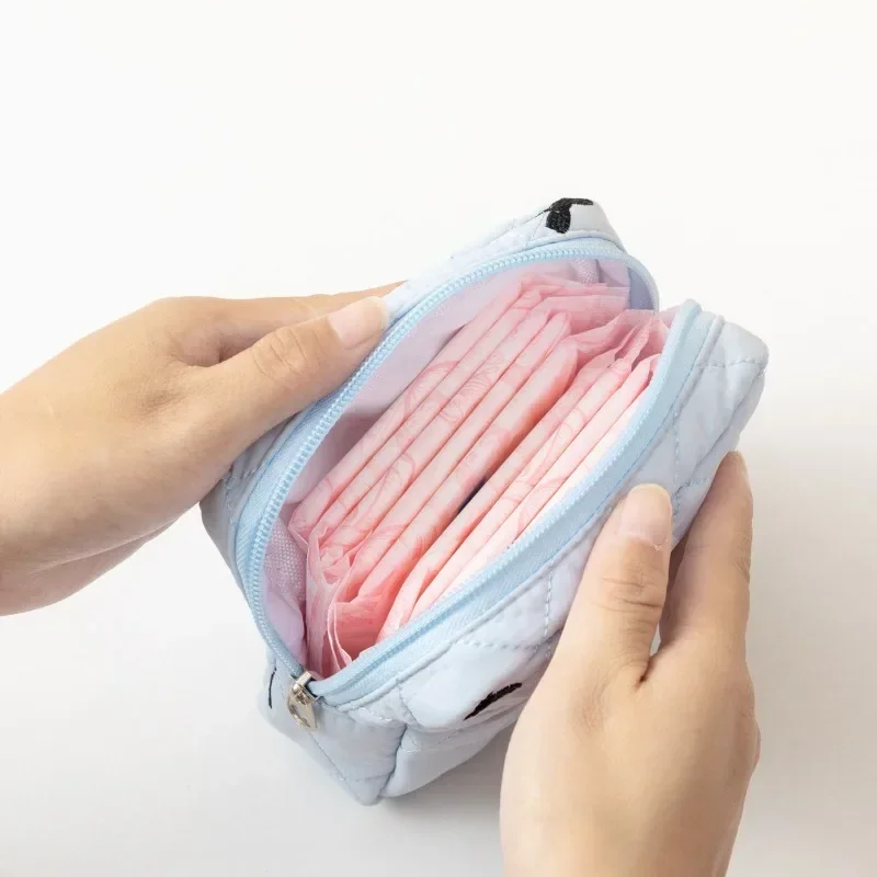 Cute Girl's Bow Sanitary Towel Bag Sanitary Cotton Storage Bag Women Small Lipstick Cosmetic Bag Earphone Coin Purse 6