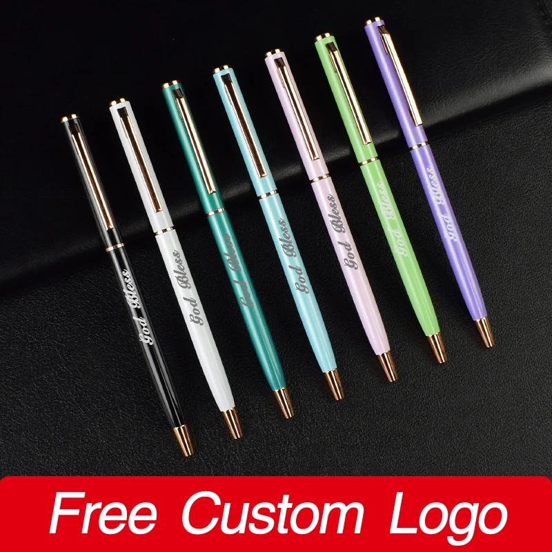 Custom LOGO Multicolor Golden Ballpoint Pen Personalized Laser Engraving Name School Teacher Gift Bussiness Signature Supplies