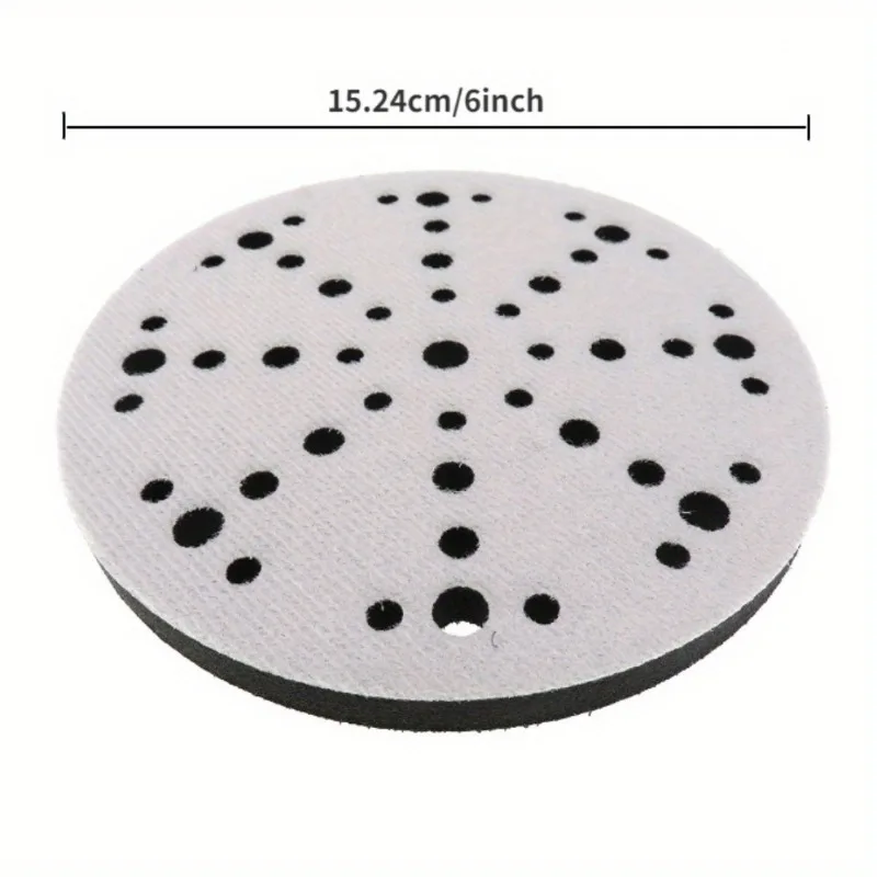 6-Inch 49 Holes Hook and Loop Soft Sponge Cushion Interface Pad Self-adhesive Sandpaper Disc Polishing