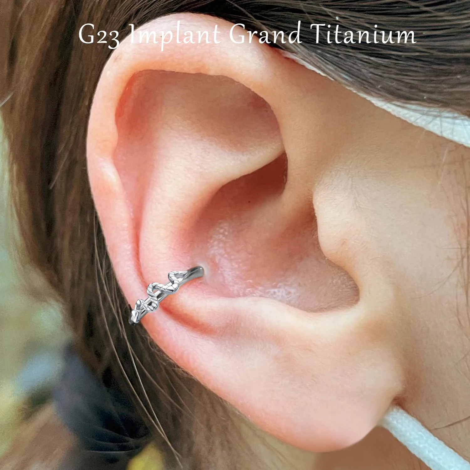 G23 Titanium Hoop Piercing Jewelry 16G Hypoallergenic Hinged