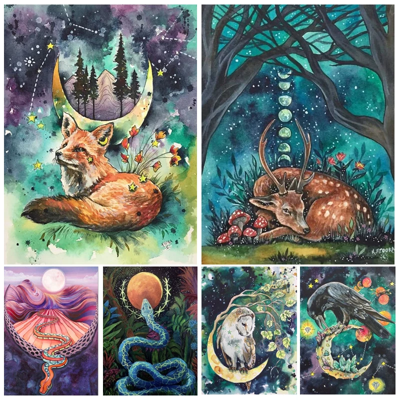 

Животные 5D алмазная живопись лиса змея олень DIY алмазная живопись искусство мозаика полная Алмазная вышивка живопись Домашний декор