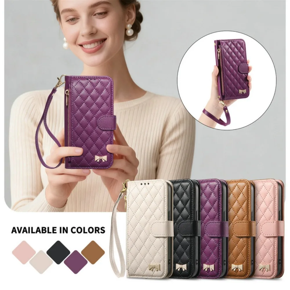 Zipper Wallet Leather Flip Case - Premium Protective Cover