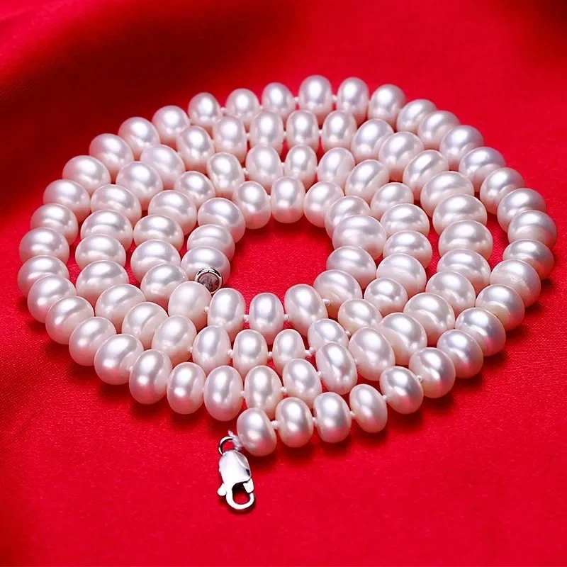 HinsonGayle Handpicked 8.5-9mm Lustrous White Circle Baroque Freshwater Cultured Pearl Rope 82 Inch-82 In Length: Chain Necklaces