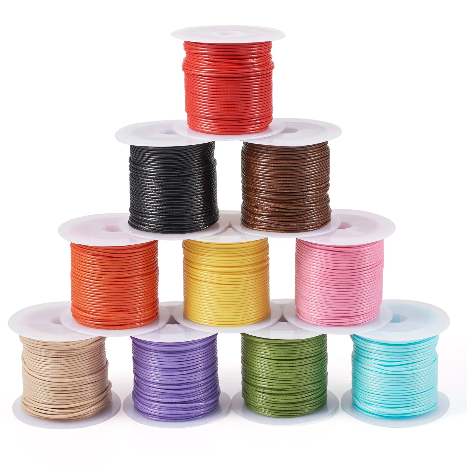 

10 Rolls About 10m/roll Waxed Polyester Cord 1mm Round Jewelry Cord for Braid Beading Bracelet Necklace DIY Findings