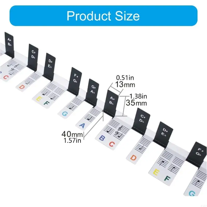 PXPF 88-Key Piano Keyboard Stickers Universal Piano Notes Guide Labels Electronic Key Labels Adhesive Stickers