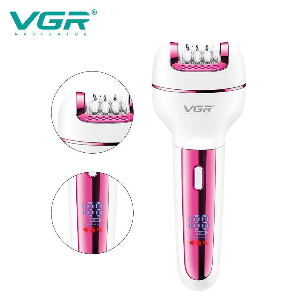 VGR Women's Epilator Electric Shaver For Women 3in1 Washable Trimmer Hair V-732 For Face Body Legs Underarms