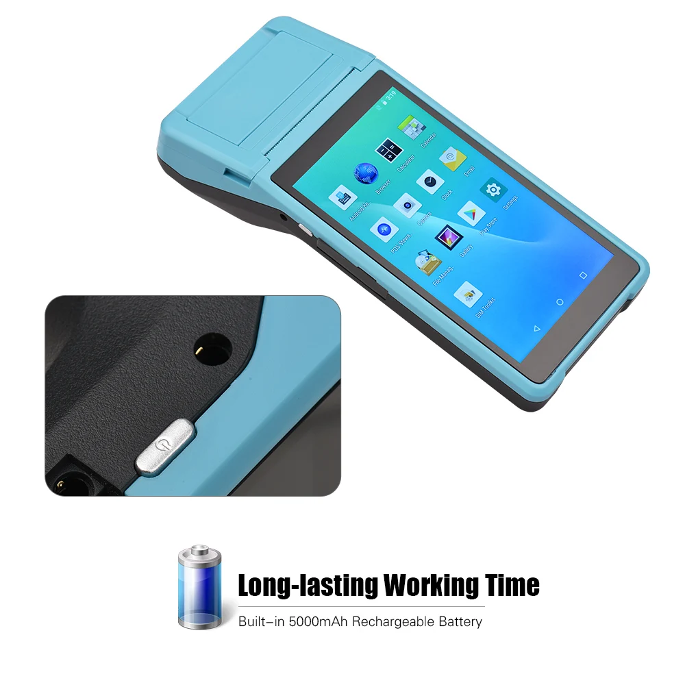 New Handheld PDA Printer Smart POS Terminal Wireless Portable Printers Intelligent Payment Terminal Function BT/ WiFi/ USB OTG