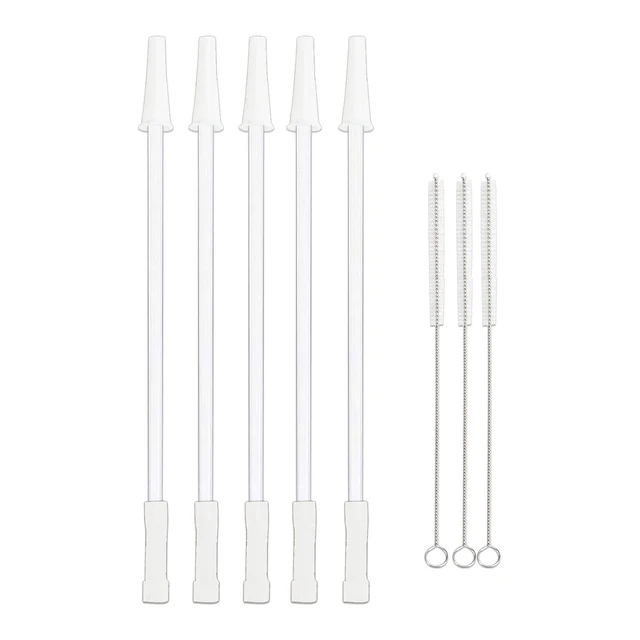 Water Bottle Straw Free Cutting Length Reusable Adjustable Straws with Cleaning Brushes Easy To Clean Kitchen Camping Tools