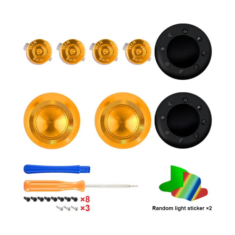 eXtremeRate Gold Metal Dpad ABXY Buttons for PS5 Controller, Custom Replacement Aluminum Action Buttons & Direction Keys for PS5 Controller 