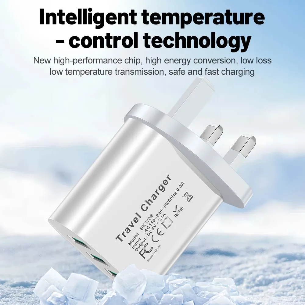 3 Ports USB Mobile Travel Charger For iPhone Samsung Huawei Xiaomi Plug Charging Universal Adapter EU/US/UK Plug