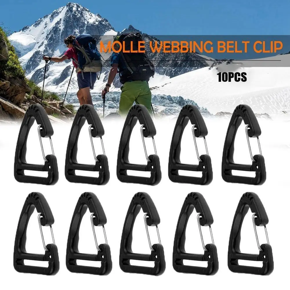 

Black Triangle Carabiner High quality Plastic Alloy 2 Sizes Hooks Backpack Accessories Camping Hiking