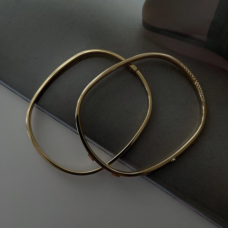 Aazuo Fine Jewelry 18K Yellow Gold Natrual Diamonds Love Bangle For Woman Upscale Trendy Wedding Engagement Party Luxurystyelife